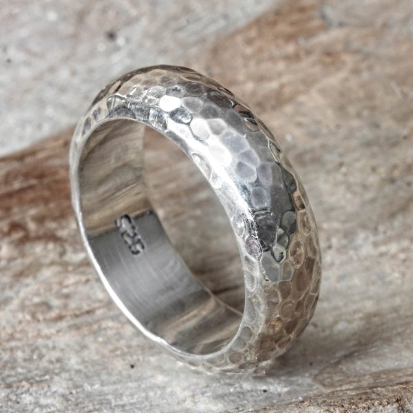 Moon Walker Hammered Silver Ring Fashion