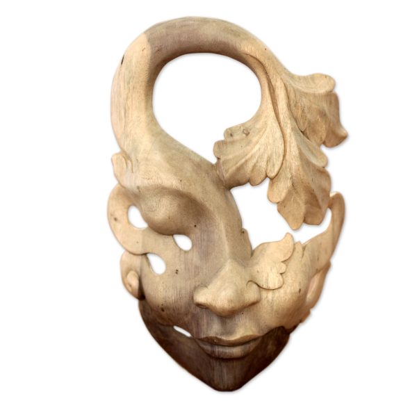 Shy Maiden Decorative Wood Mask Online Hot Sale