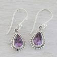 Radiant Lilac Amethyst Silver Teardrop Earrings Hot on Sale