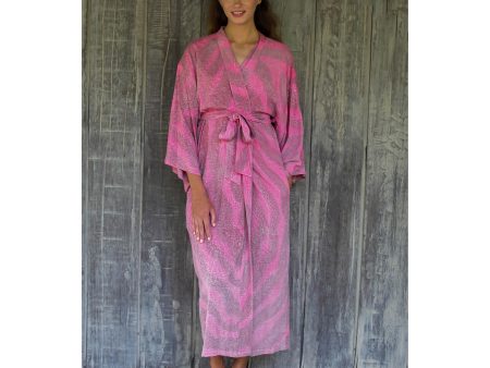 Coral Reef Pink Rayon Robe Online Sale