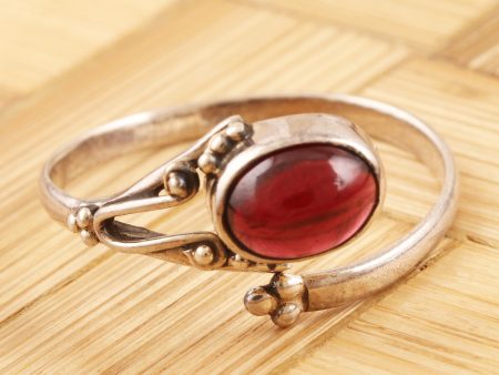 Wrapped in Red Handmade Garnet and Sterling Silver Wrap Ring Supply