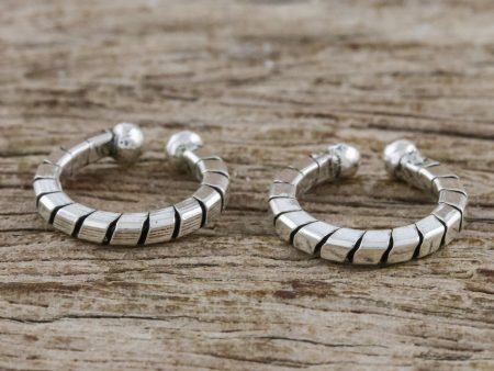 Modern Link Sterling Silver Ear Cuffs Online now