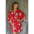 Holy Jasmine Red and White Floral Robe on Sale