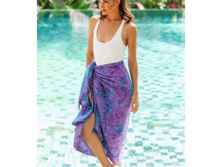 Mystifying Forest Blue & Purple Batik Sarong Online Sale