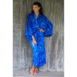 Bamboo Blue Rayon Batik Robe Online Sale