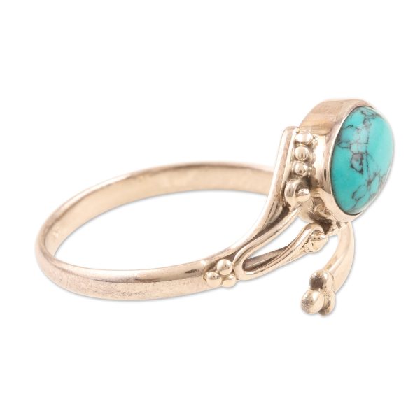 Wrapped in Turquoise Hand Crafted Sterling Silver Wrap Ring from India Online Sale