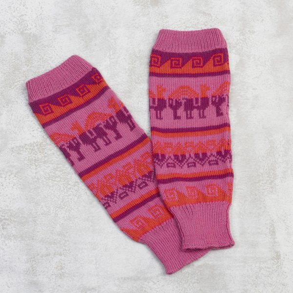 Rainbow Pink Alpaca Blend Leg Warmers Supply