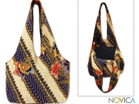 Jogjakarta Legacy Beaded Cotton Batik Shoulder Bag Hot on Sale