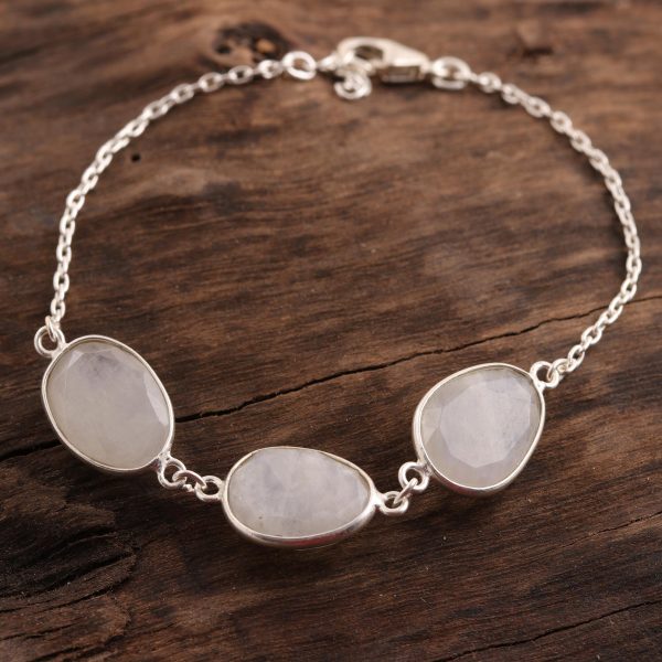 Rainbow Glisten 18-Carat Rainbow Moonstone Pendant Bracelet from India Online Hot Sale