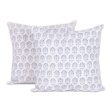 Slate Jali Floral Cotton Cushion Covers in Slate (16 in. Pair) For Discount