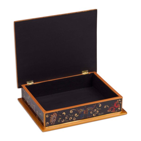 Night Flutters Painted Glass Jewelry Box For Cheap