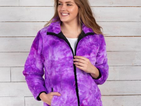 Plush Tie-Dye Jacket Cheap