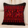 Red Maya Deer Red Deer Theme Maya Backstrap Black Cotton Cushion Cover For Discount