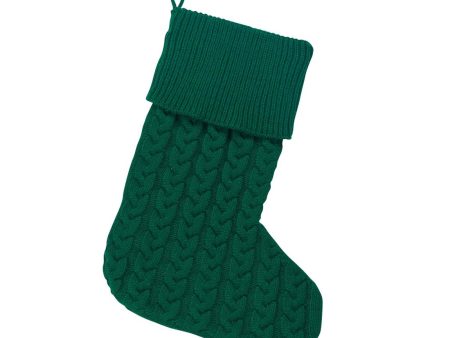 Hunter Green Cable Knit Stocking Online