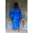 Bamboo Blue Rayon Batik Robe Online Sale