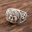 Meditating Buddha Sterling Silver Buddha Band Ring from India Hot on Sale