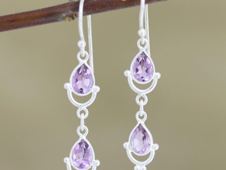 Royal Rain Artisan Made Amethyst Sterling Silver Dangle Earrings For Discount