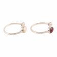 Stylish Flavor Garnet and Cultured Pearl Wrap Rings from India (Pair) Sale