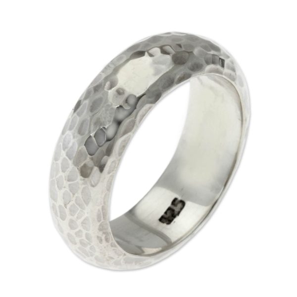 Moon Walker Hammered Silver Ring Fashion