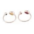 Stylish Flavor Garnet and Cultured Pearl Wrap Rings from India (Pair) Sale