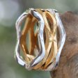 Ocean Waves Sterling Silver & Gold Band Ring Online Hot Sale