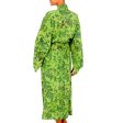 Emerald Forest Green Floral Batik Robe on Sale