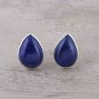 Mystic Tears Teardrop Lapis Lazuli Button Earrings from India Online Hot Sale