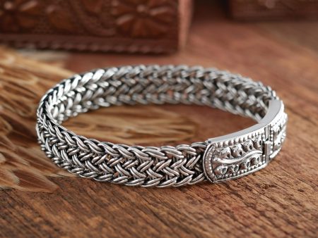 Unity Silver Braided Wristband Bracelet For Discount