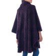 Purple Alpaca Blend Ruana Cloak For Cheap