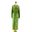 Emerald Forest Green Floral Batik Robe on Sale