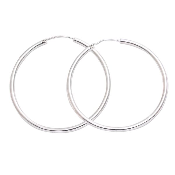 Simple Thoughts Sterling Silver Hoop Earrings For Cheap