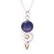 Majestic Spiral Citrine and Lapis Lazuli Spiral Necklace from India Online