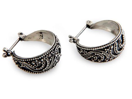 Moonlit Serenade Sterling Silver Hoop Earrings Discount