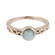 Sky Globe Wave Pattern Larimar Solitaire Ring from India Online now