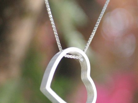 Modern Heart Sterling Silver Necklace Fashion