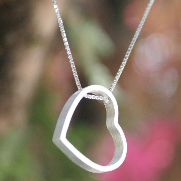 Modern Heart Sterling Silver Necklace Fashion