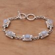 Misty Domes Silver & Rainbow Moonstone Bracelet Online