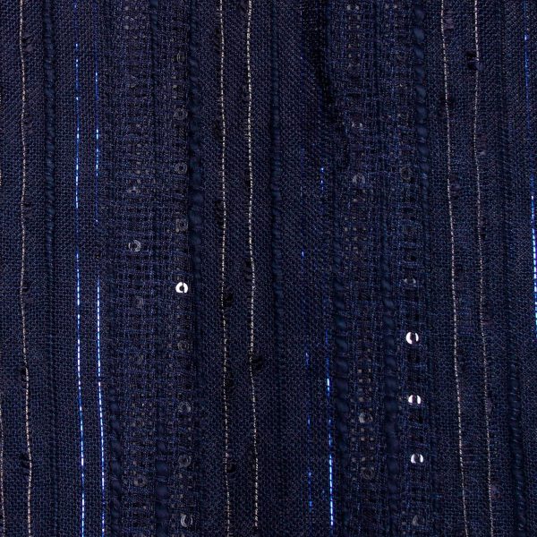 Sapphire Shimmer Embellished Viscose Blend Shawl in Indigo from India Cheap