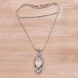 Royal Knight Blue Topaz Silver & Bone Pendant Necklace Discount