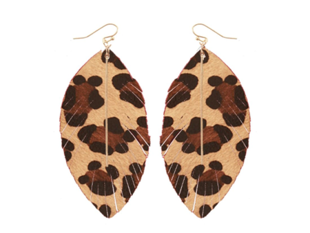 Leopard Heather Earrings Hot on Sale