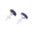 Mystic Tears Teardrop Lapis Lazuli Button Earrings from India Online Hot Sale