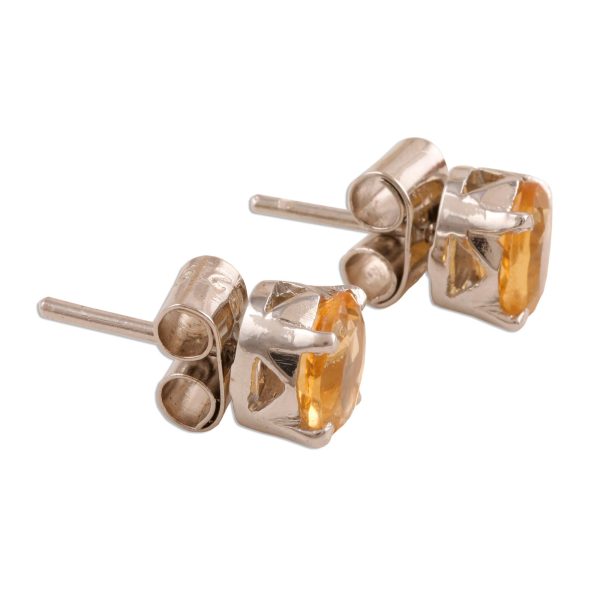 Scintillate Citrine Birthstone Stud Earrings from India on Sale