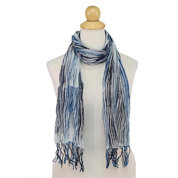 Speckled Field in Azure Cotton Scarf For Cheap