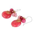 Moonlight Garden in Cerise Quartz & Silver Beaded Earrings Online now