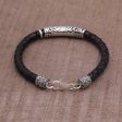 Lost Kingdom Sterling Silver Leather Bracelet Online Sale