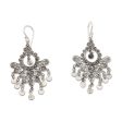 Silver Peacock Feather Chandelier Earrings Online Hot Sale