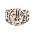 Meditating Buddha Sterling Silver Buddha Band Ring from India Hot on Sale