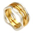 Ocean Waves Sterling Silver & Gold Band Ring Online Hot Sale