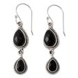 Midnight Teardrops Sterling Silver Earrings Cheap