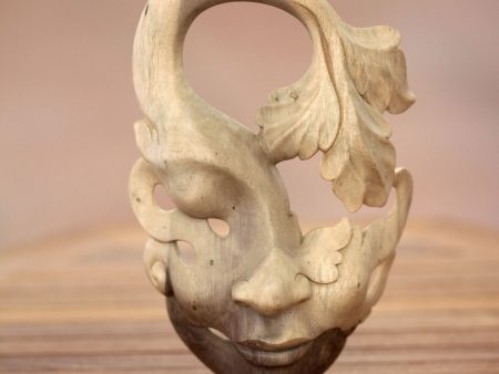 Shy Maiden Decorative Wood Mask Online Hot Sale